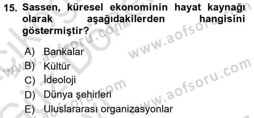 Yeni Toplumsal Hareketler Dersi Ara Sınavı Deneme Sınav Soruları 15. Soru