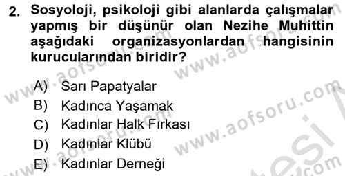 Yeni Toplumsal Hareketler Dersi Ara Sınavı Deneme Sınav Soruları 2. Soru