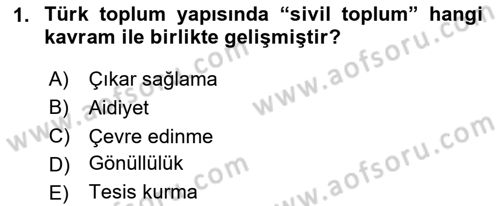 Yeni Toplumsal Hareketler Dersi 2020 - 2021 Yılı Yaz Okulu Sınav Soruları 1. Soru