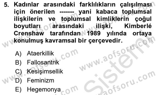 Yeni Toplumsal Hareketler Dersi 2020 - 2021 Yılı Yaz Okulu Sınav Soruları 5. Soru