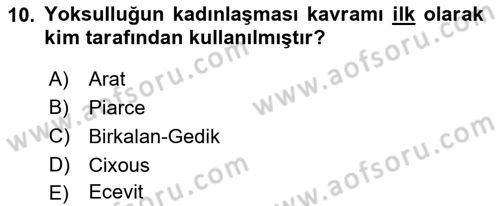 Yeni Toplumsal Hareketler Dersi Ara Sınavı Deneme Sınav Soruları 10. Soru