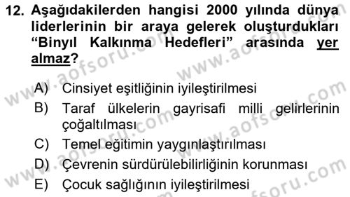 Yeni Toplumsal Hareketler Dersi Ara Sınavı Deneme Sınav Soruları 12. Soru