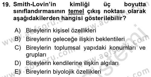 Yeni Toplumsal Hareketler Dersi Ara Sınavı Deneme Sınav Soruları 19. Soru