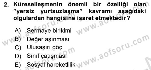 Yeni Toplumsal Hareketler Dersi Ara Sınavı Deneme Sınav Soruları 2. Soru