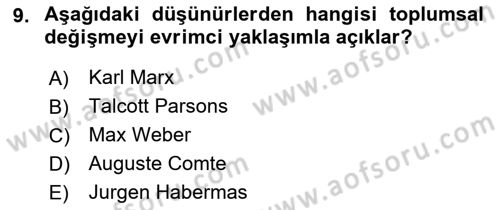Yeni Toplumsal Hareketler Dersi 2021 - 2022 Yılı (Vize) Ara Sınav Soruları 9. Soru