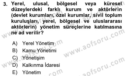 Yeni Toplumsal Hareketler Dersi 2021 - 2022 Yılı (Final) Dönem Sonu Sınav Soruları 3. Soru