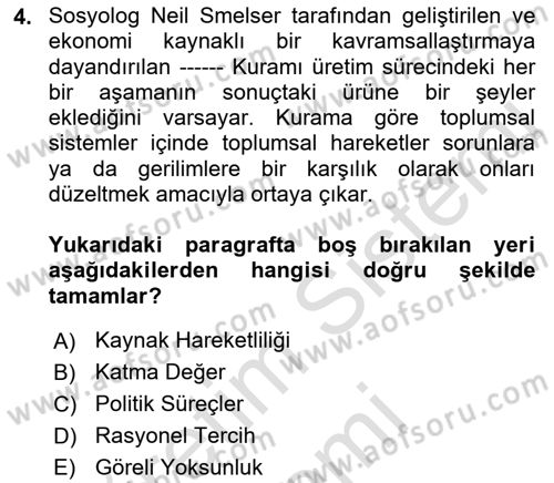 Yeni Toplumsal Hareketler Dersi 2021 - 2022 Yılı (Final) Dönem Sonu Sınav Soruları 4. Soru