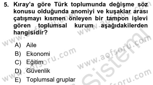 Yeni Toplumsal Hareketler Dersi 2021 - 2022 Yılı Yaz Okulu Sınav Soruları 5. Soru