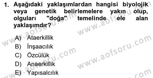 Yeni Toplumsal Hareketler Dersi 2022 - 2023 Yılı (Vize) Ara Sınav Soruları 1. Soru