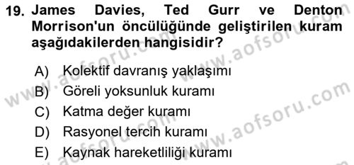 Yeni Toplumsal Hareketler Dersi 2022 - 2023 Yılı Yaz Okulu Sınav Soruları 19. Soru