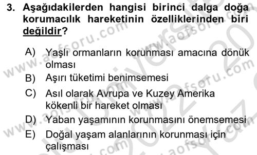 Yeni Toplumsal Hareketler Dersi 2022 - 2023 Yılı Yaz Okulu Sınav Soruları 3. Soru