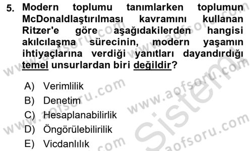 Yeni Toplumsal Hareketler Dersi 2022 - 2023 Yılı Yaz Okulu Sınav Soruları 5. Soru