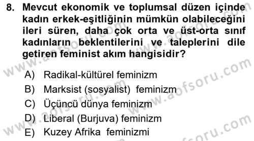 Yeni Toplumsal Hareketler Dersi 2022 - 2023 Yılı Yaz Okulu Sınav Soruları 8. Soru