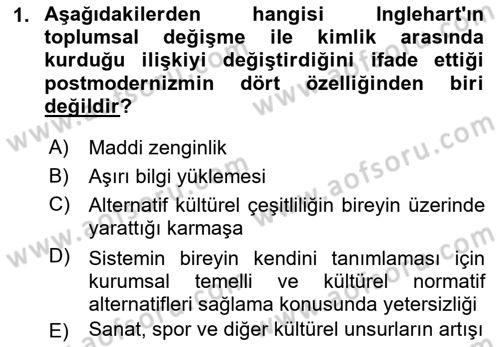 Yeni Toplumsal Hareketler Dersi Ara Sınavı Deneme Sınav Soruları 1. Soru