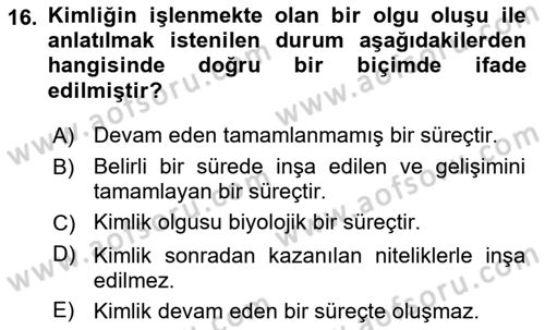 Yeni Toplumsal Hareketler Dersi Ara Sınavı Deneme Sınav Soruları 16. Soru