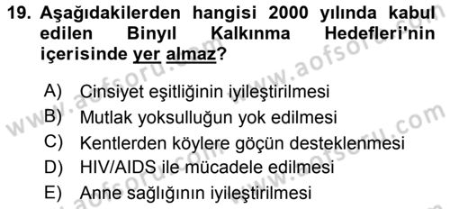 Yeni Toplumsal Hareketler Dersi Ara Sınavı Deneme Sınav Soruları 19. Soru