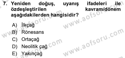 Yeni Toplumsal Hareketler Dersi 2023 - 2024 Yılı (Vize) Ara Sınav Soruları 7. Soru