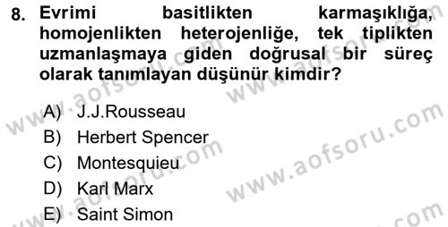 Yeni Toplumsal Hareketler Dersi 2023 - 2024 Yılı (Vize) Ara Sınav Soruları 8. Soru