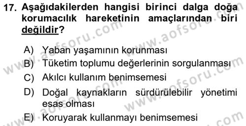 Yeni Toplumsal Hareketler Dersi 2023 - 2024 Yılı (Final) Dönem Sonu Sınav Soruları 17. Soru