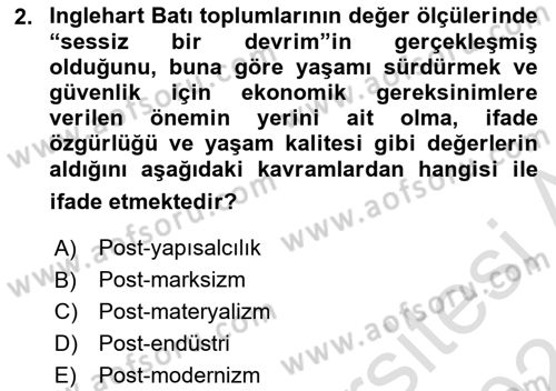 Yeni Toplumsal Hareketler Dersi 2023 - 2024 Yılı (Final) Dönem Sonu Sınav Soruları 2. Soru