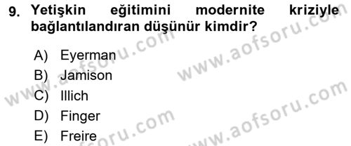 Yeni Toplumsal Hareketler Dersi 2023 - 2024 Yılı Yaz Okulu Sınav Soruları 9. Soru
