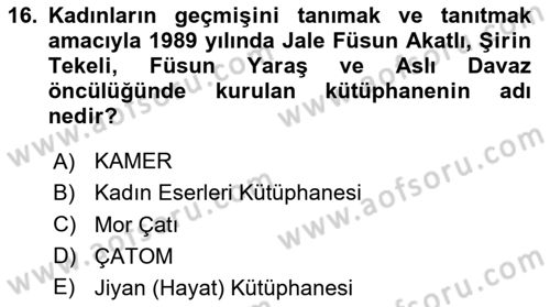 Yeni Toplumsal Hareketler Dersi 2024 - 2025 Yılı (Vize) Ara Sınav Soruları 16. Soru