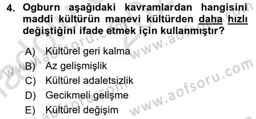 Yeni Toplumsal Hareketler Dersi 2024 - 2025 Yılı (Vize) Ara Sınav Soruları 4. Soru