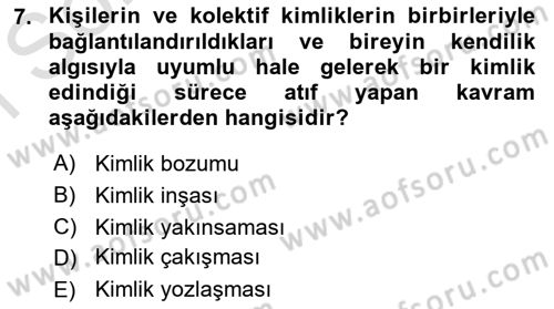 Yeni Toplumsal Hareketler Dersi 2024 - 2025 Yılı (Final) Dönem Sonu Sınav Soruları 7. Soru