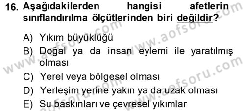 Toplumsal Cinsiyet Çalışmaları Dersi 2013 - 2014 Yılı (Vize) Ara Sınav Soruları 16. Soru