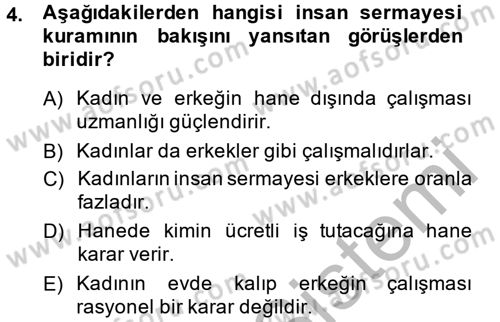 Toplumsal Cinsiyet Çalışmaları Dersi 2014 - 2015 Yılı (Final) Dönem Sonu Sınav Soruları 4. Soru