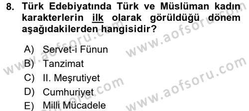 Toplumsal Cinsiyet Çalışmaları Dersi 2016 - 2017 Yılı 3 Ders Sınav Soruları 8. Soru