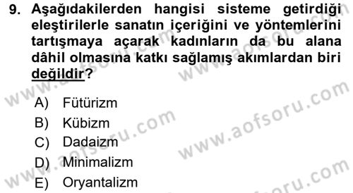 Toplumsal Cinsiyet Çalışmaları Dersi 2016 - 2017 Yılı 3 Ders Sınav Soruları 9. Soru