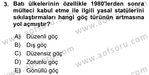 Toplumsal Cinsiyet Çalışmaları Dersi 2016 - 2017 Yılı (Final) Dönem Sonu Sınav Soruları 3. Soru