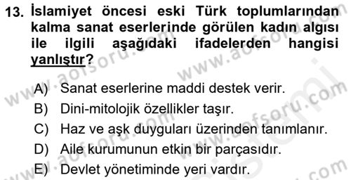 Toplumsal Cinsiyet Çalışmaları Dersi 2017 - 2018 Yılı 3 Ders Sınav Soruları 13. Soru