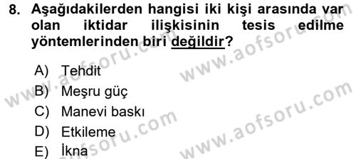 Toplumsal Cinsiyet Çalışmaları Dersi 2017 - 2018 Yılı (Vize) Ara Sınavı 8. Soru