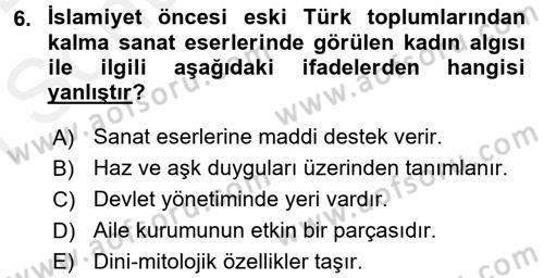 Toplumsal Cinsiyet Çalışmaları Dersi 2017 - 2018 Yılı (Final) Dönem Sonu Sınav Soruları 6. Soru