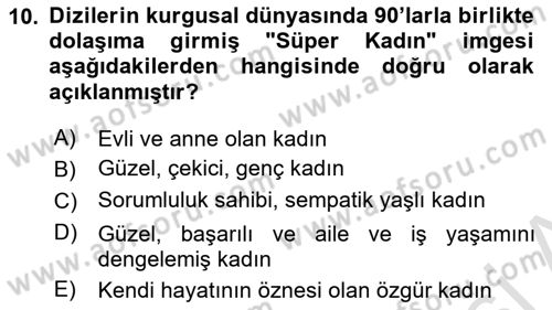 Toplumsal Cinsiyet Çalışmaları Dersi 2018 - 2019 Yılı 3 Ders Sınavı 10. Soru