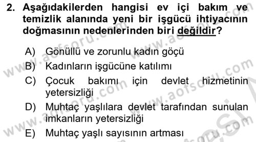 Toplumsal Cinsiyet Çalışmaları Dersi 2018 - 2019 Yılı 3 Ders Sınav Soruları 2. Soru