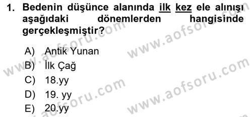 Toplumsal Cinsiyet Çalışmaları Dersi 2018 - 2019 Yılı (Final) Dönem Sonu Sınav Soruları 1. Soru