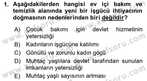 Toplumsal Cinsiyet Çalışmaları Dersi 2018 - 2019 Yılı Yaz Okulu Sınav Soruları 1. Soru