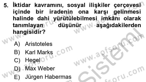 Toplumsal Cinsiyet Çalışmaları Dersi 2018 - 2019 Yılı Yaz Okulu Sınav Soruları 5. Soru