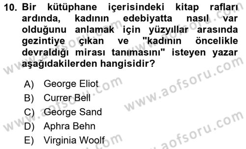 Toplumsal Cinsiyet Çalışmaları Dersi 2020 - 2021 Yılı Yaz Okulu Sınav Soruları 10. Soru