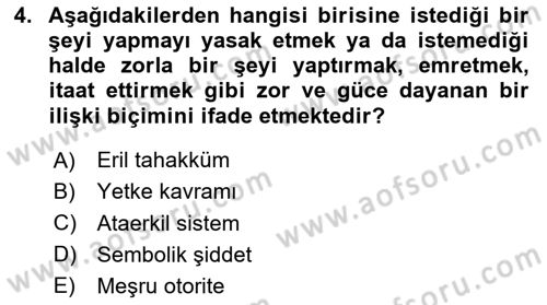 Toplumsal Cinsiyet Çalışmaları Dersi 2020 - 2021 Yılı Yaz Okulu Sınav Soruları 4. Soru