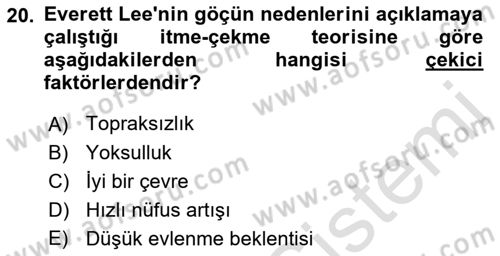 Toplumsal Cinsiyet Çalışmaları Dersi 2021 - 2022 Yılı (Vize) Ara Sınav Soruları 20. Soru