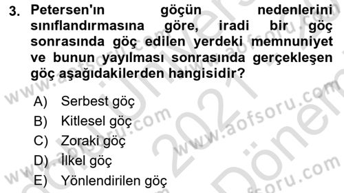 Toplumsal Cinsiyet Çalışmaları Dersi 2021 - 2022 Yılı (Final) Dönem Sonu Sınav Soruları 3. Soru