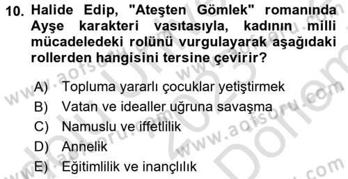 Toplumsal Cinsiyet Çalışmaları Dersi 2023 - 2024 Yılı (Final) Dönem Sonu Sınav Soruları 10. Soru