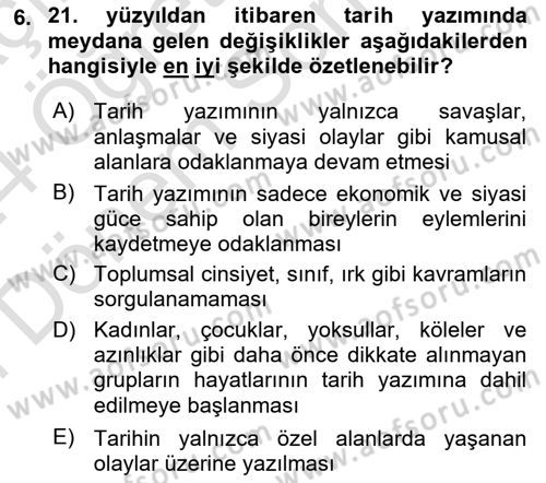 Toplumsal Cinsiyet Çalışmaları Dersi 2023 - 2024 Yılı (Final) Dönem Sonu Sınav Soruları 6. Soru