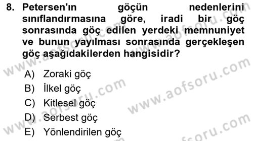 Toplumsal Cinsiyet Çalışmaları Dersi 2023 - 2024 Yılı Yaz Okulu Sınav Soruları 8. Soru