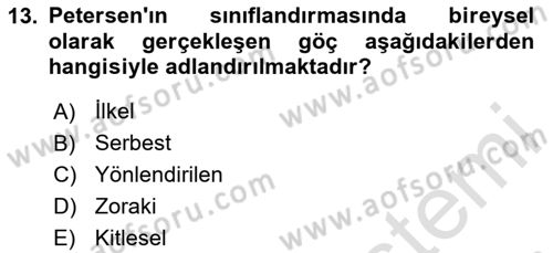 Toplumsal Cinsiyet Çalışmaları Dersi 2024 - 2025 Yılı (Vize) Ara Sınav Soruları 13. Soru