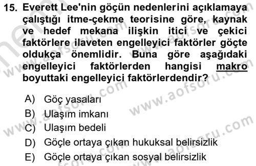 Toplumsal Cinsiyet Çalışmaları Dersi 2024 - 2025 Yılı (Vize) Ara Sınav Soruları 15. Soru